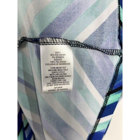 JM Collection Women's 3X Blue Tunic Blouse Chiffon Beaded V Neck Evening Out - Picture 8 of 9